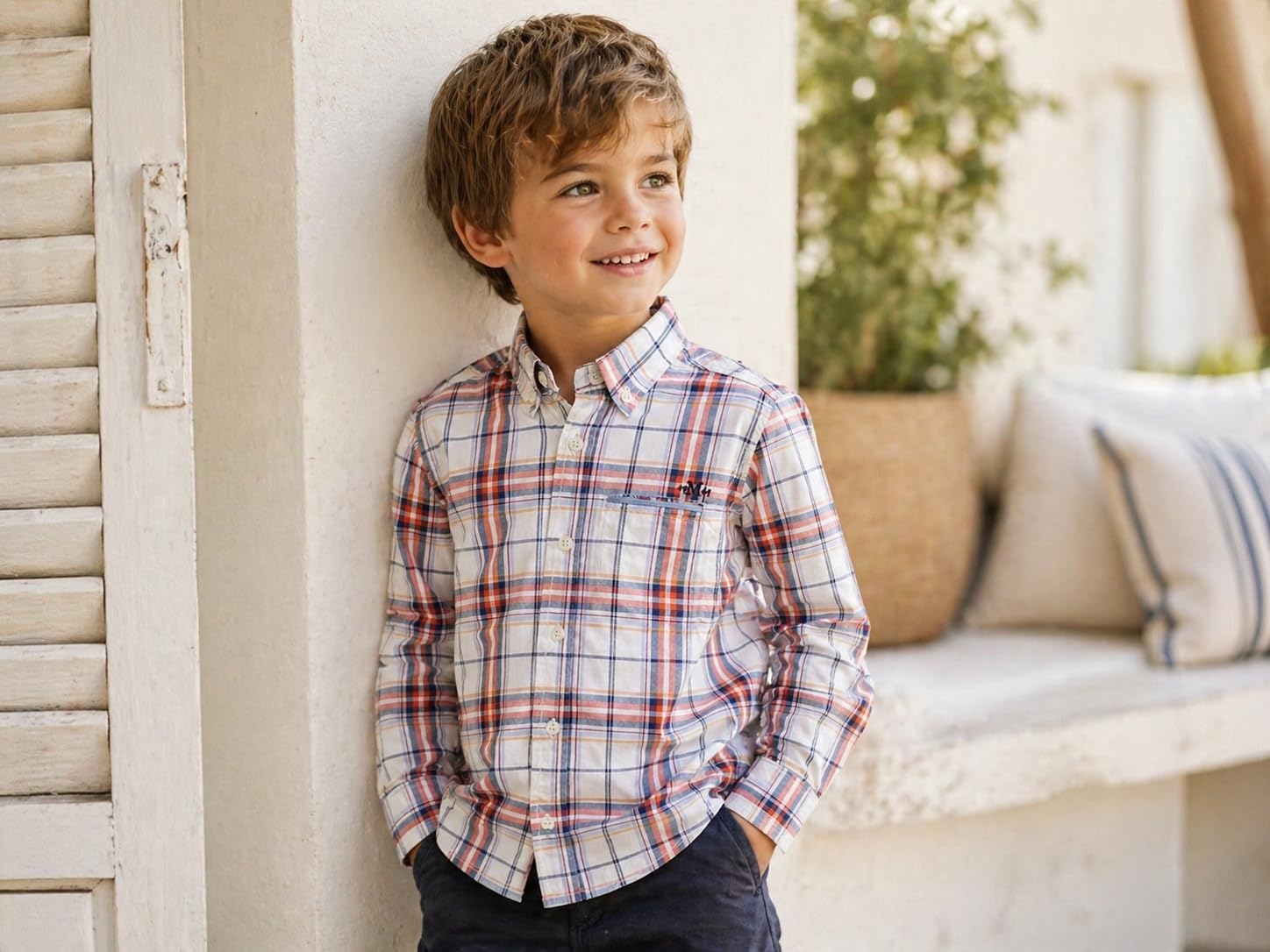 Mayoral Camicia Bambino a Quadri, Cotone, Manica Lunga