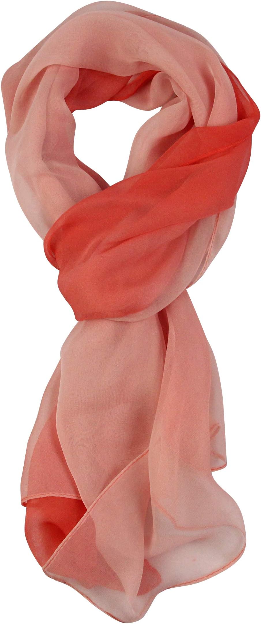 PANTONIGHT Long Chiffon Sheer Scarf Gradient Shaded Colors Lightweight Scarf For Womens