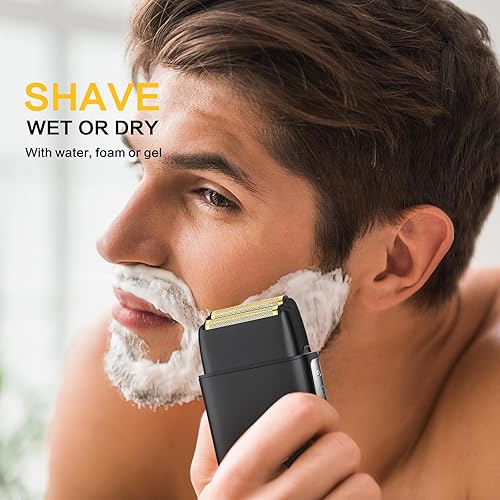 Miniatura 3 de Maquinilla de afeitar eléctrica para hombres, afeitadora de papel de aluminio de 3 velocidades, recargable, impermeable, pantalla LED, afeitadoras