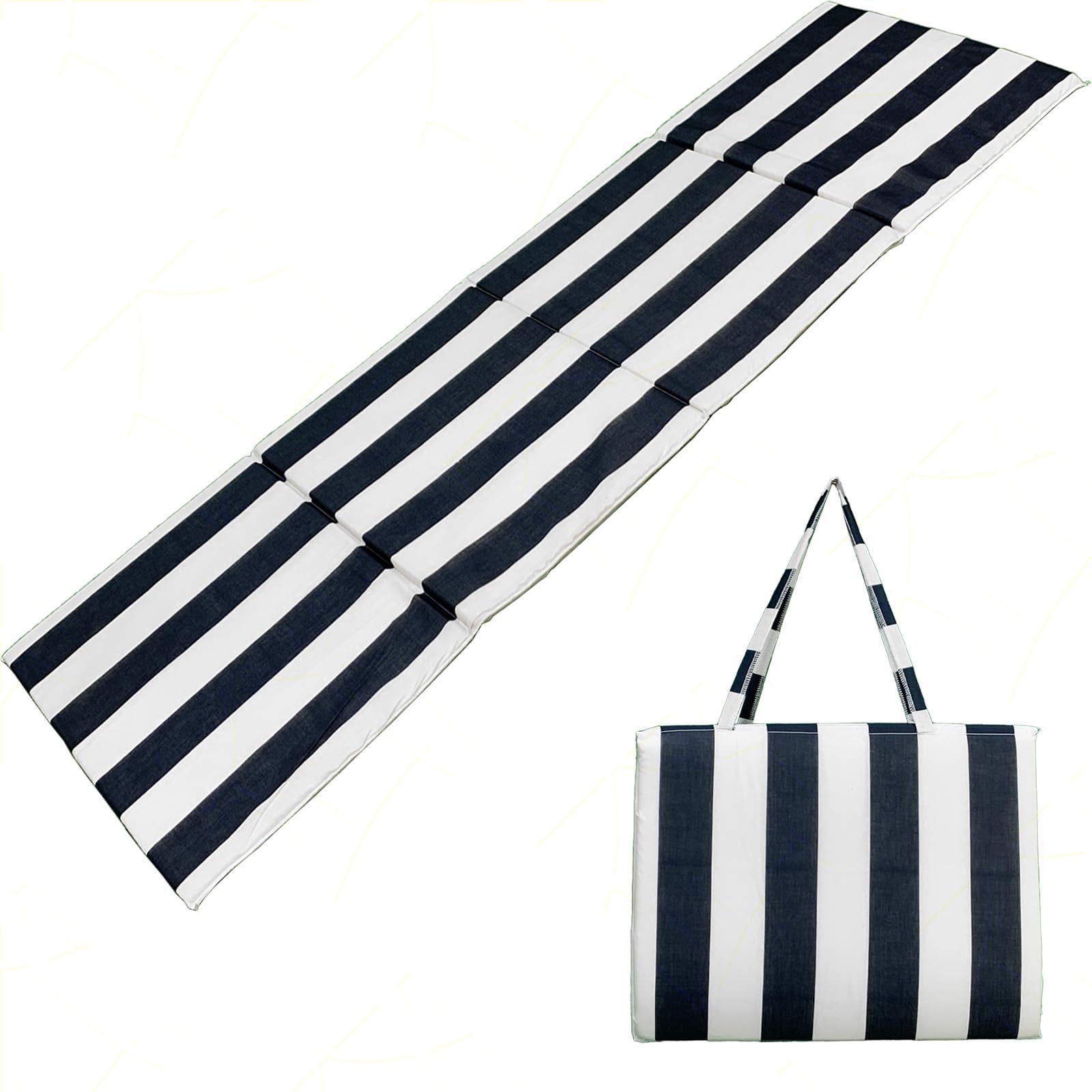 Sicignano | Stuoia Imbottita per Spiaggia Giardino Scogli Campeggio 150x50x3h cm con Manico Tracolla Colori Assortiti, Lettino Materassino Telo Mare Morbido in Schiuma Pieghevole