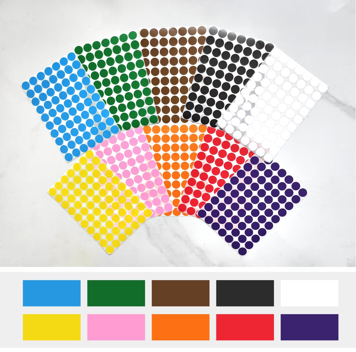 2800 pcs dot Stickers,10 Colors,40 Sheets Circle Stickers,Each Sticker measures19mm/0.75in,Stickiness Color Round Stickers,Used for Office and Document Labeling Management