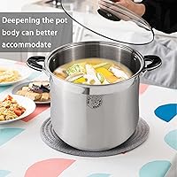 Vista 4 de Vivicreate Olla de acero inoxidable de 27.5 cuartos de galón con tapa, olla de cocción de inducción grande para pasta, sopa de hervir estofado