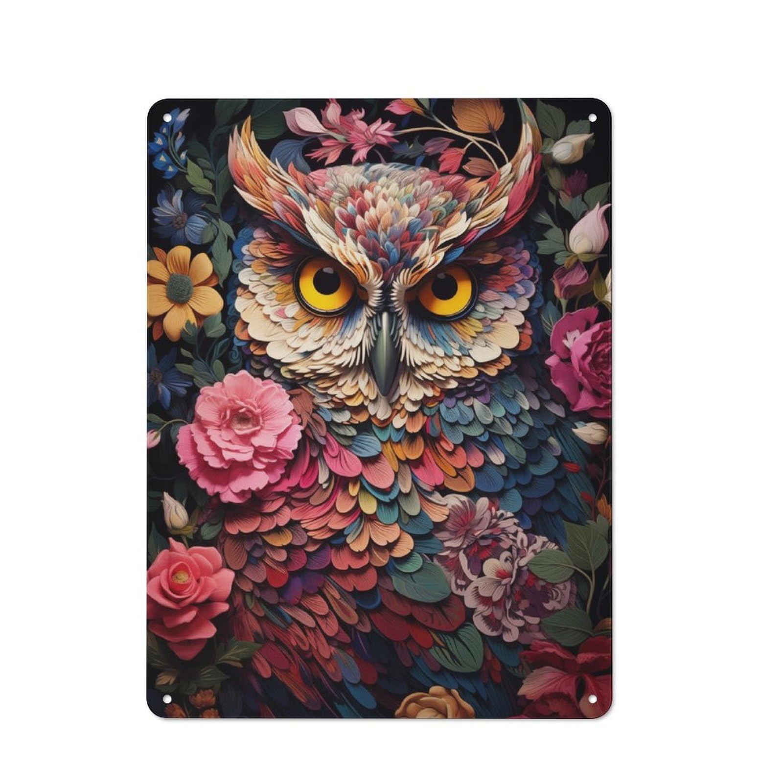 Junmoney Blossoming Wisdom Metal Plaque 40X30cm With For Hallway Wall, Rustic Decor, For Garage, Workshop And Man Cave Decoration