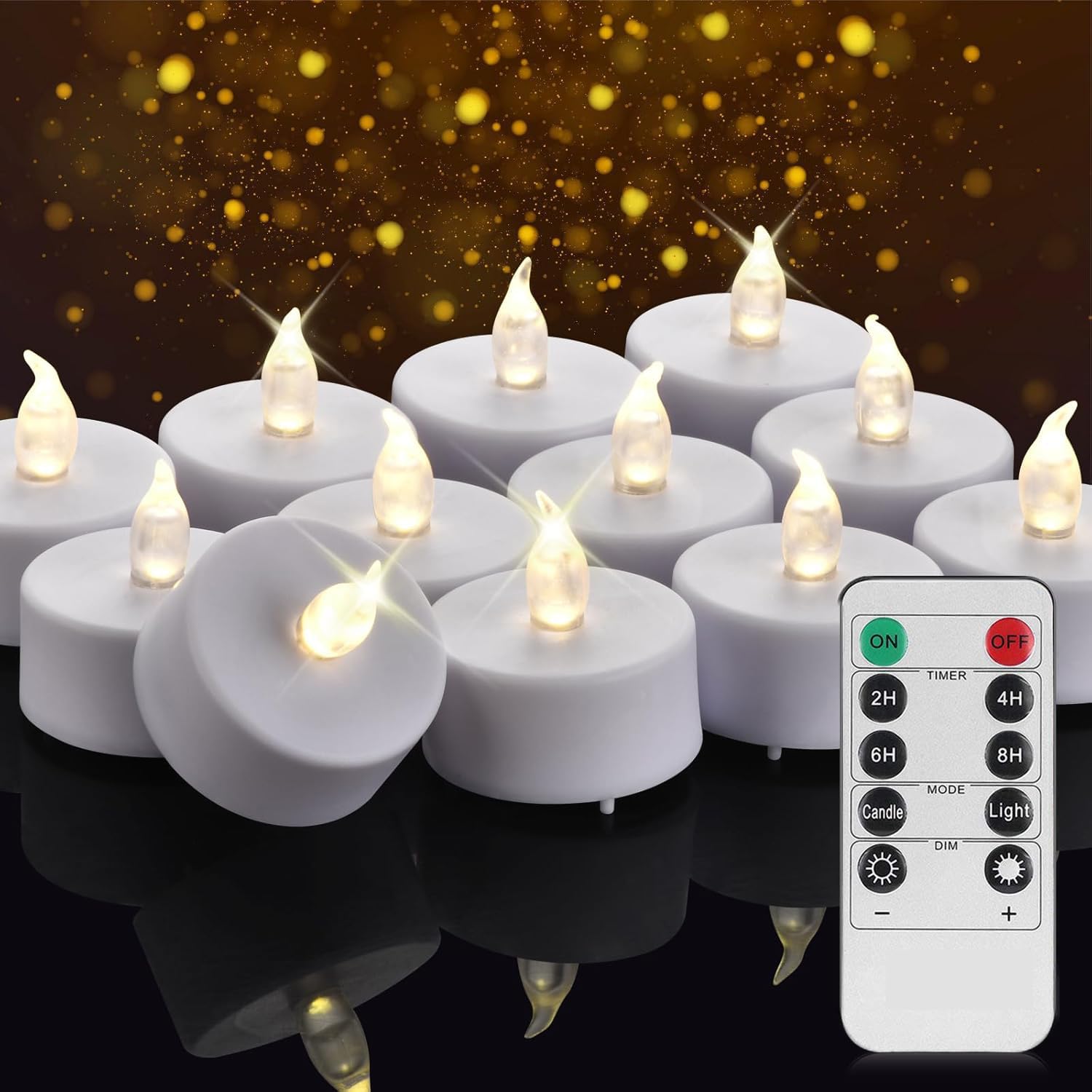 Nancia LED Teelichter mit Fernbedienung Timer, flackernde, flammenlose Kerzen, langlebig über 400 Stunden, batteriebetrieben, Heimdekoration, saisonale und festliche Feiern. (Warm Weiß, 5pack)