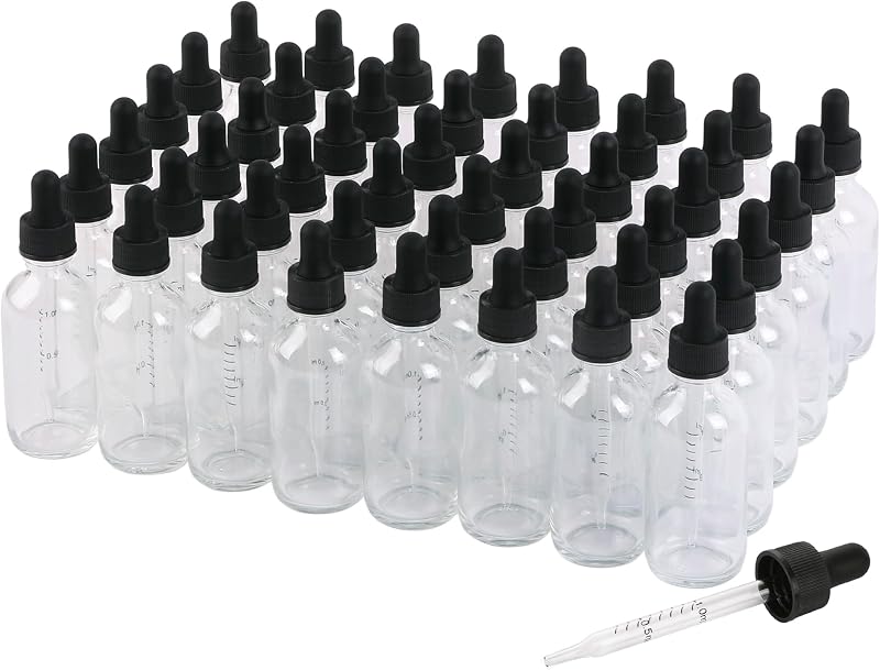 Frascos de vidro NOOEEISS com conta-gotas e escala, transparentes, 24 unidades