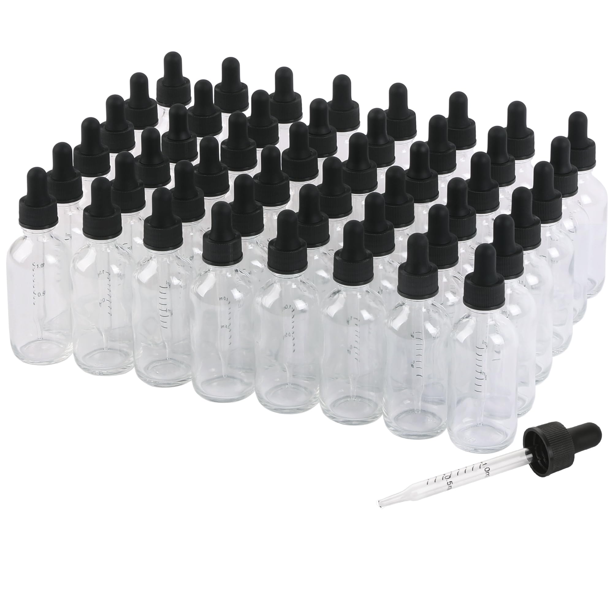 NOOEEISS Flacone contagocce in vetro da 56,7 g, con texture preety, con scala precisa, per tutti i tipi di liquidi misti, design a prova di perdite per un facile viaggio