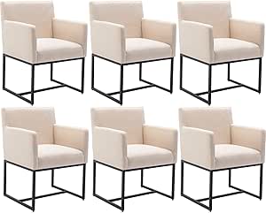 Amazon.com - HNY Mid Century Modern Upholstered Dining Chairs with Arms ...