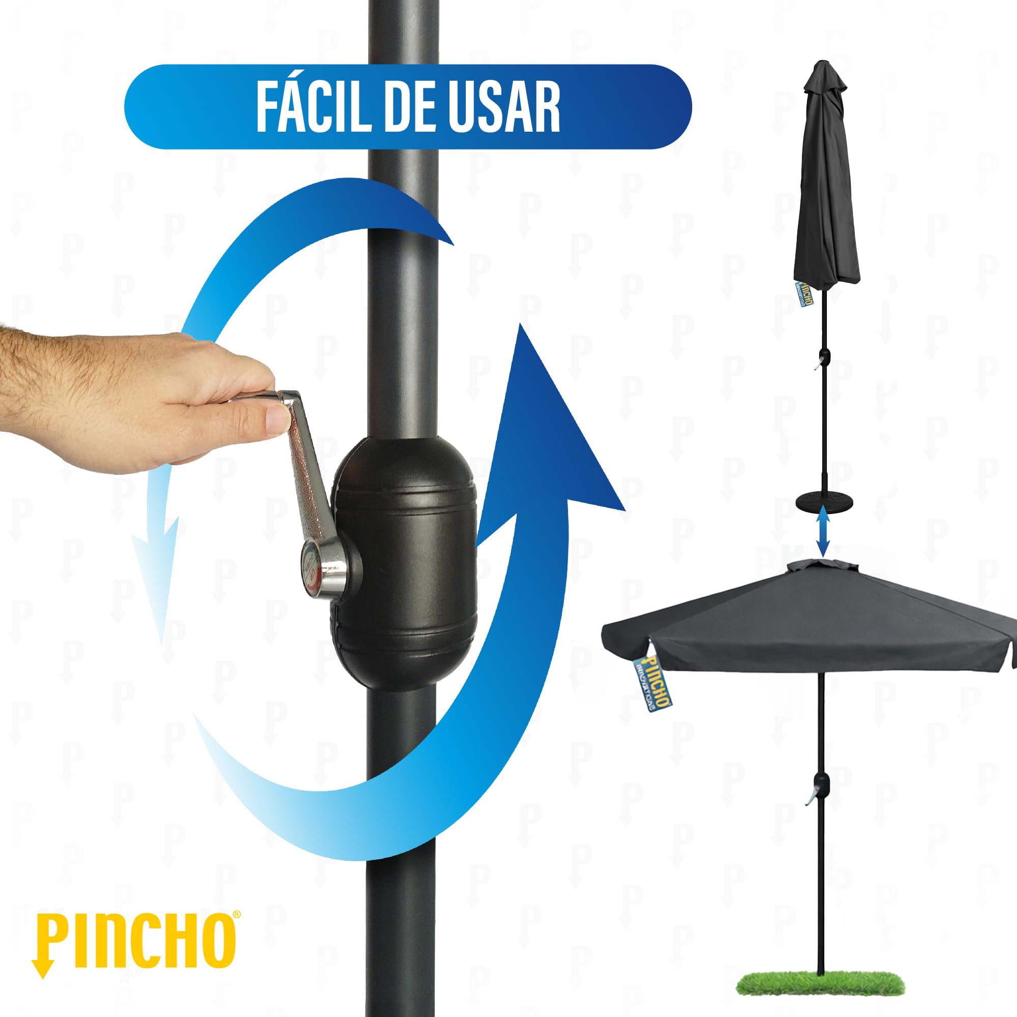 Pincho Sombrilla Terraza Exterior 330cm, Sombrilla Jardín Grande con Ventana Superior, Tela Poliéster 170gr/m2, Aluminio, Protección Solar UV50+ (ANTRACITA 330 CM)