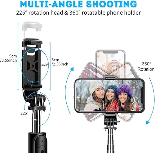 Miniatura 5 de Trípode de palo selfie inalámbrico trípode de teléfono para iPhone y Android teléfono celular soporte de trípode de cámara