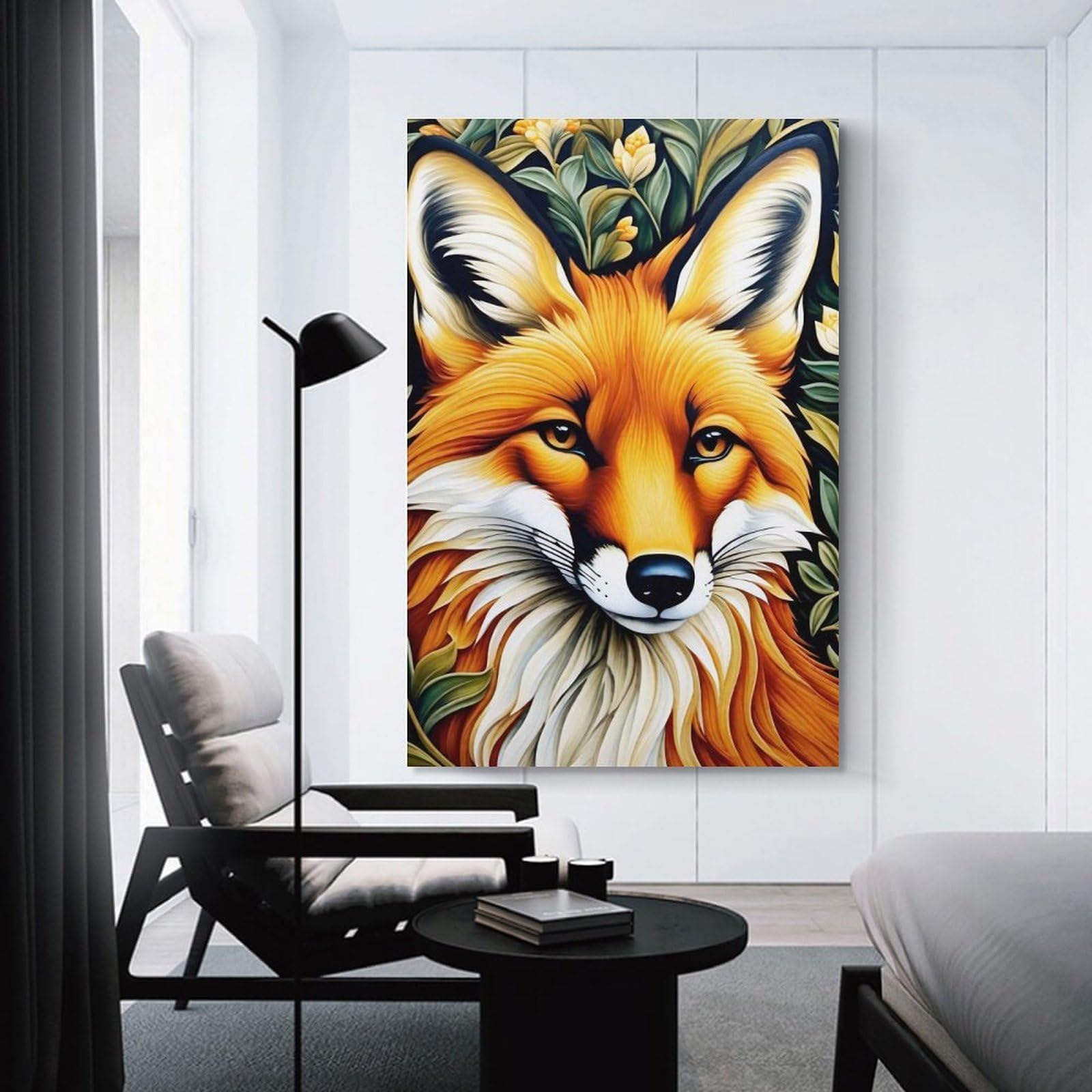 Junmoney Art Nouveau Fox Morris Wall Art Print, 12x18inch(30x45cm), for Bedroom Decor, Cosy Corners Or Studios, Decorative Wall Art for Cosy Rooms