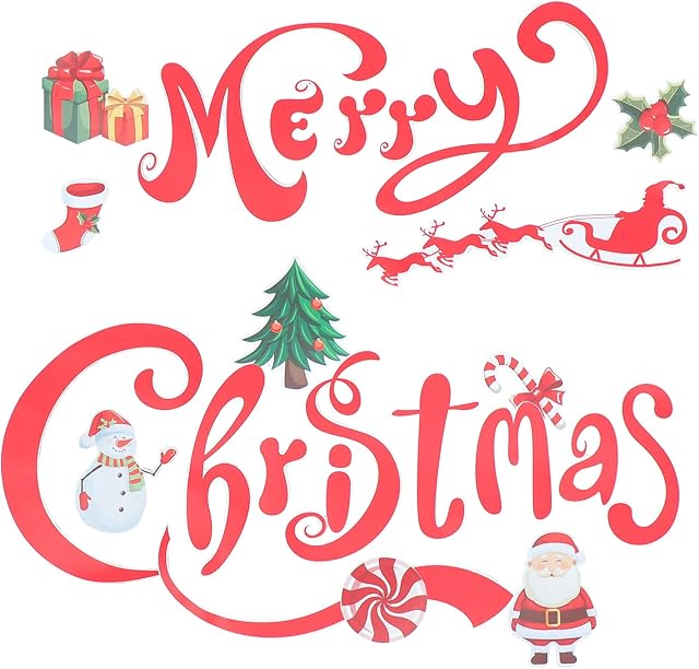 Christmas Refrigerator Magnets Christmas Fridge Magnet Stickers Decal: Merry Snowman Santa Freezer Stickers Holiday Decoration for Office Cabinets S Snowman Freezer Magnets