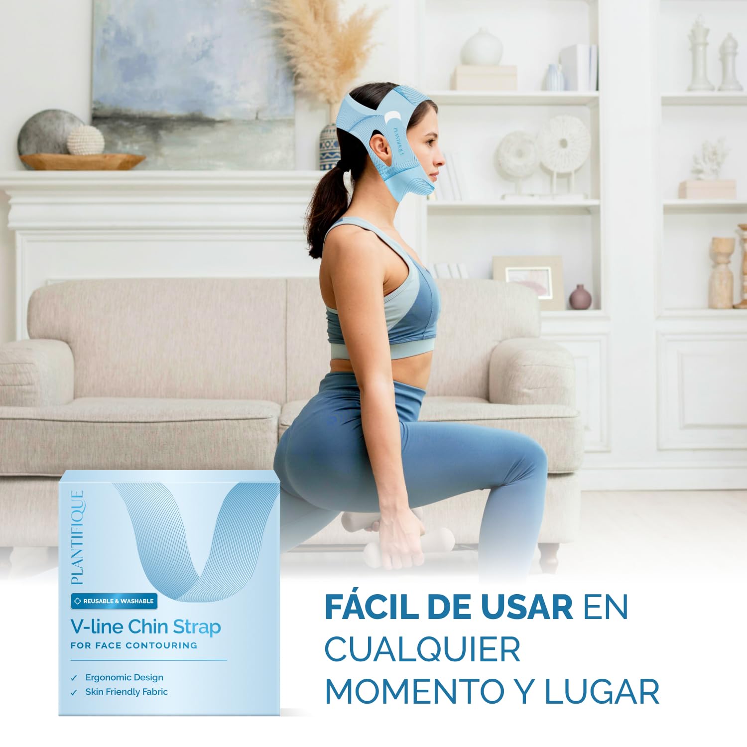 PLANTIFIQUE Mentonera Papada Reutilizable - Máscara Correa Transpirable - Mascarilla Facial V-Line Lifting Face Mask Chin Strap — view 6