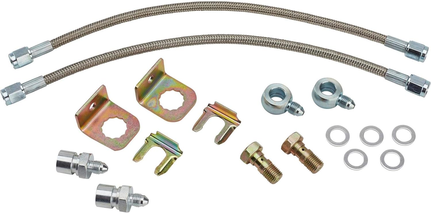 Stainless Steel Brake Hose Kit, D52 Caliper with Banjo, 12 Inch