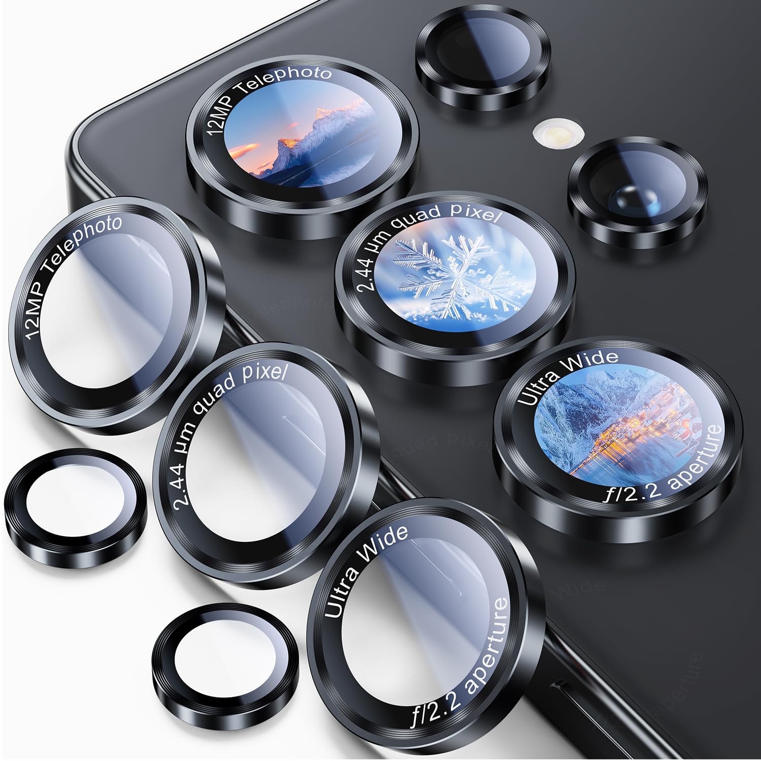 Uyiton for Samsung Galaxy S25 Ultra Camera Lens Protector, Unique Design