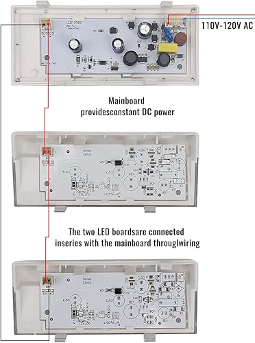 Miniatura 6 de Juego de luces LED para refrigerador con lente cónica y bisel apto para Kenmore Whirlpool Maytag KitchenAid, 1 pieza W10515058 y 2 piezas W10515057,