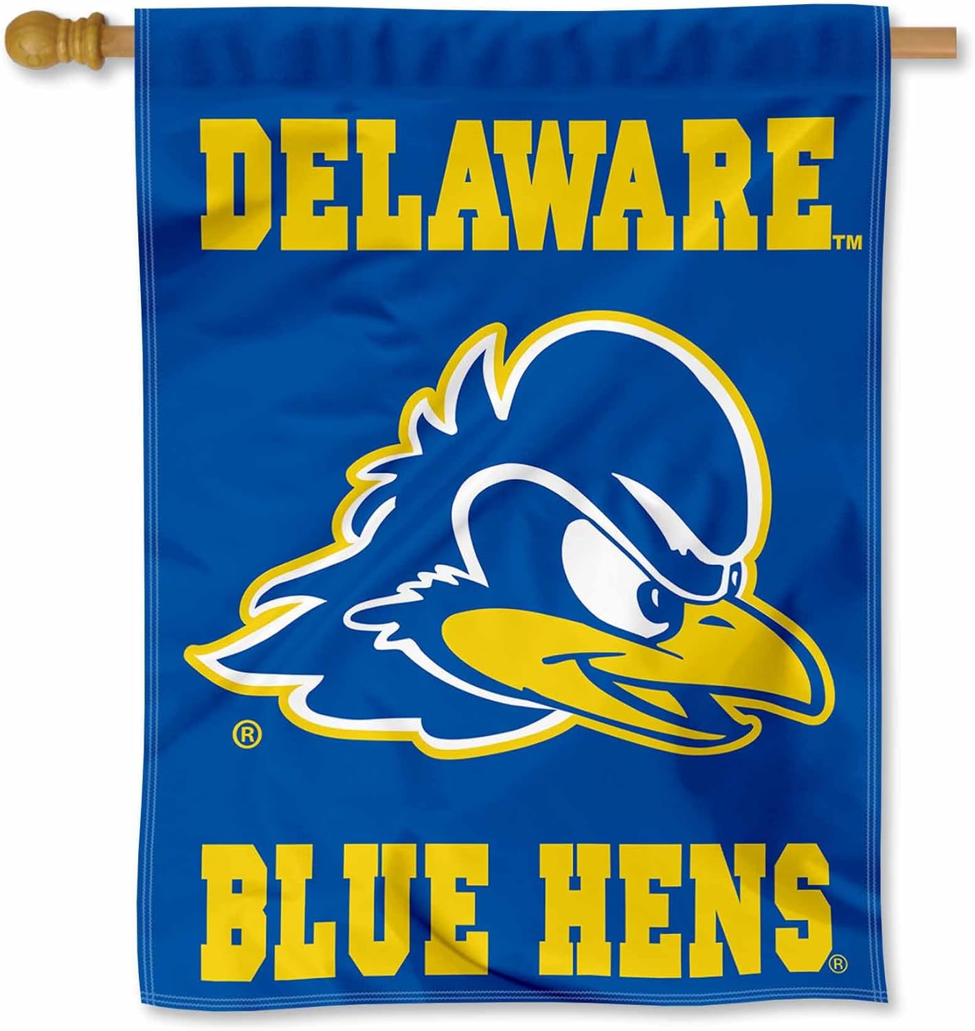 Delaware Blue Hens Double Sided House Flag