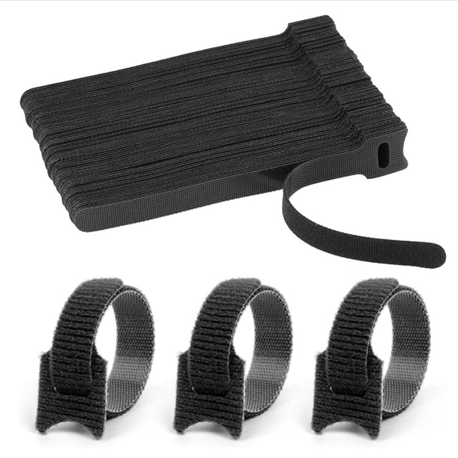 ARMIZ 120 Stück Klett Kabelbinder- Schwarz Wiederverwendbare ARMIZ 120 Stück Klett Kabelbinder- Schwarz Wiederverwendbare