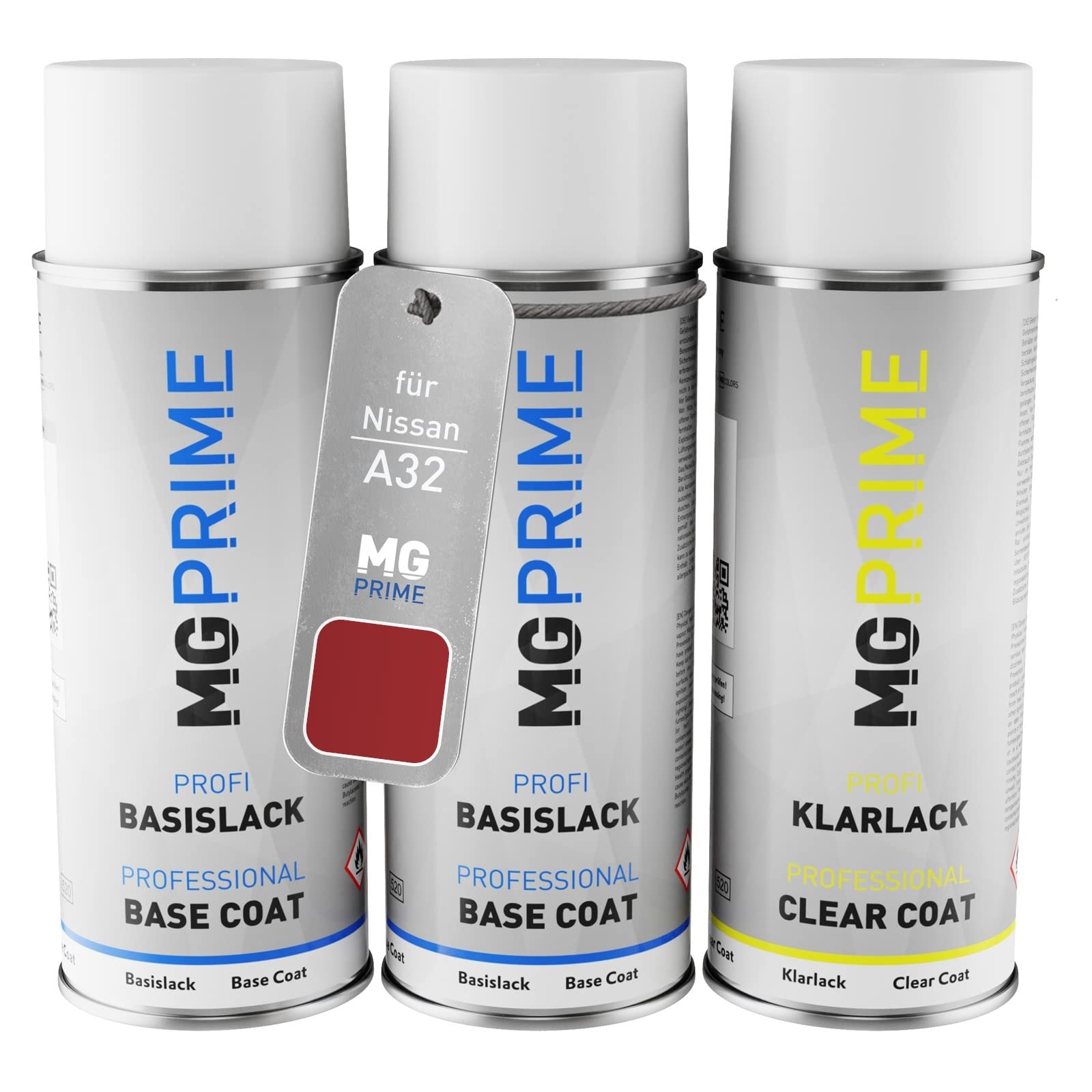 MG PRIME Car paint Spray can set for Nissan A32 E Motion Red Pearl/Chilirot Metallic Primer base coat clear coat spray can 400ml