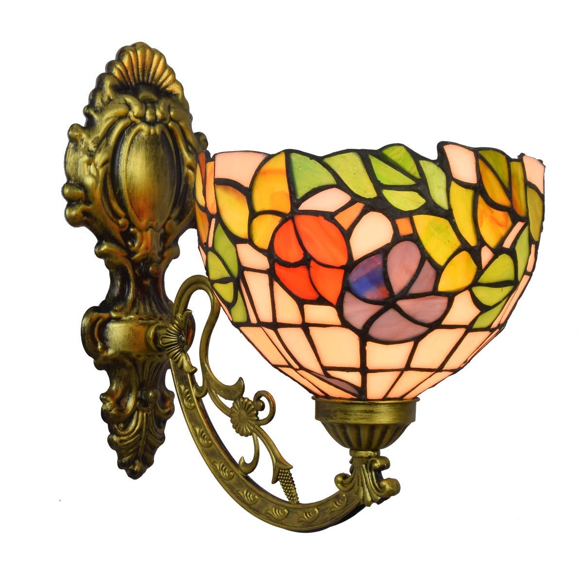 lámparas de pared, Vidrieras británica espejo moderno faros faros de jardín lámpara de pared lámpara pasillo mañana gloria de una cabeza de vidrio lámpara de pared lámpara de decoración luz de pared