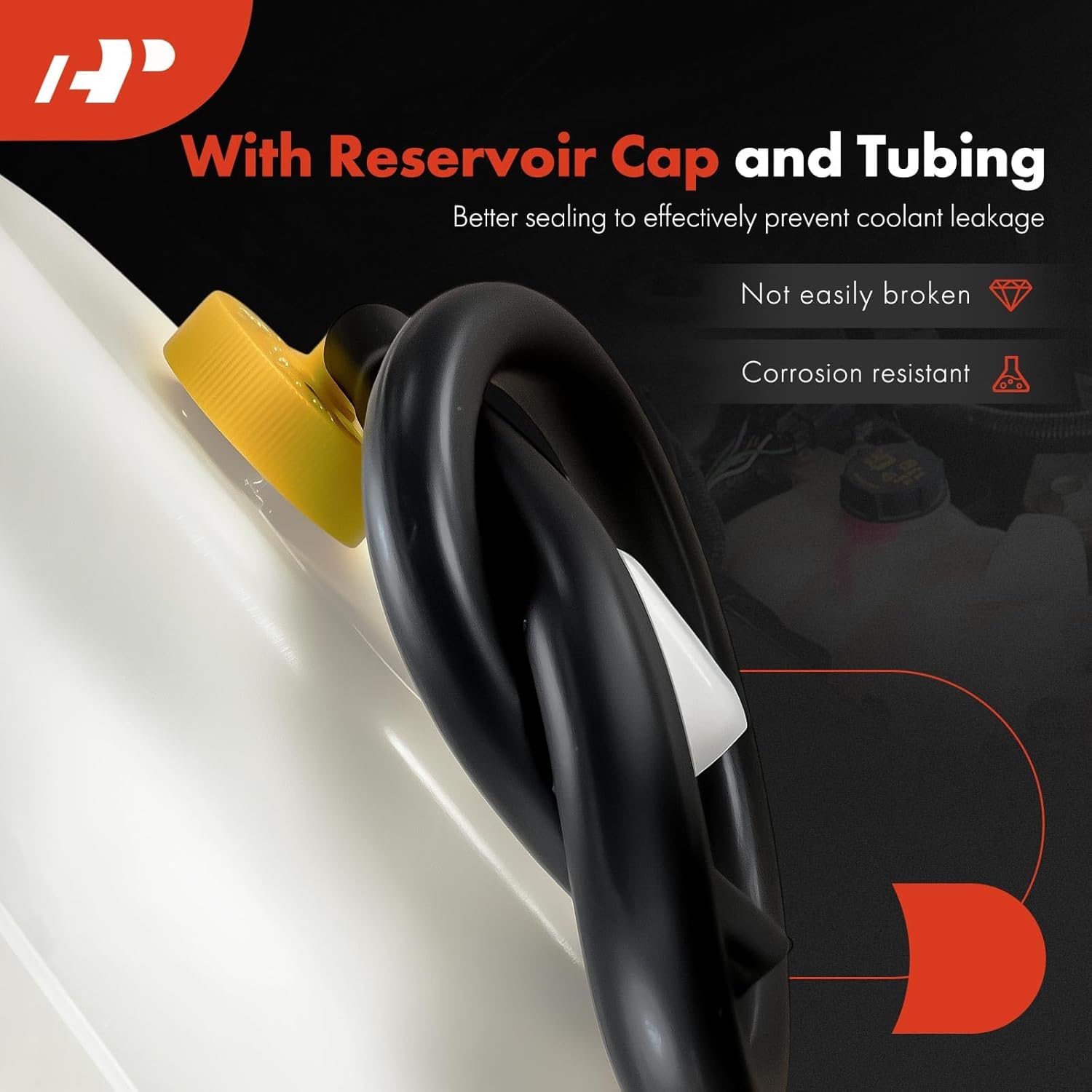 A-Premium Engine Coolant Overflow Recovery Reservoir Tank [with Cap & Hose] Compatible with Acura RL 2005-2012