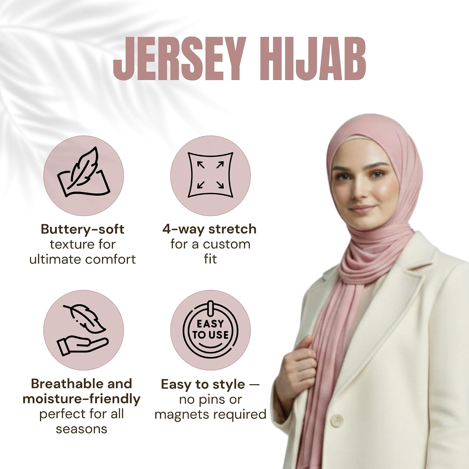NOOR Jersey Hijab for Women, 3 Pack Gift Set, Opaque Stretch Head Scarf image 2