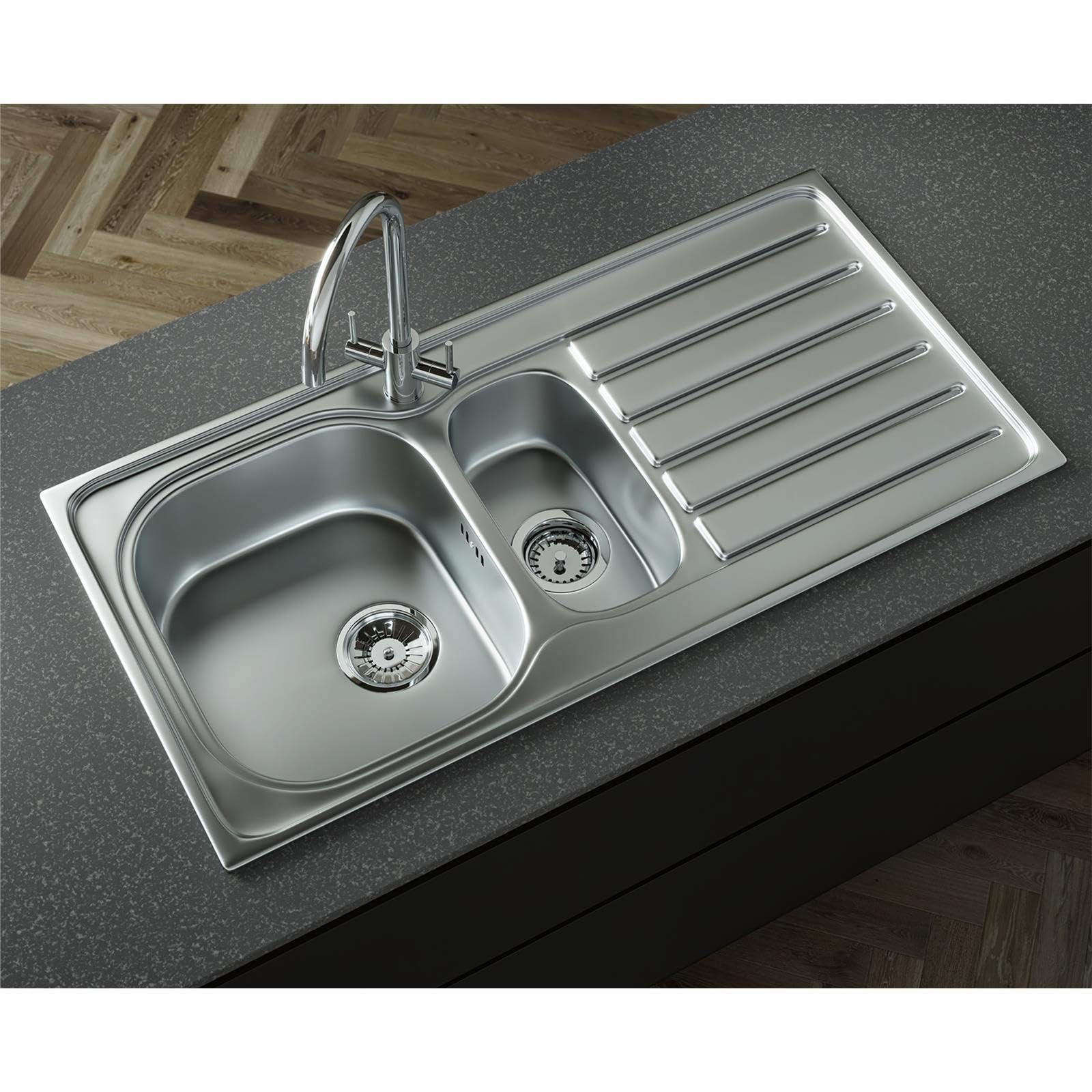 Liquida NR150SS Bowl Reversible Inset Stainless Steel Kitchen Sink