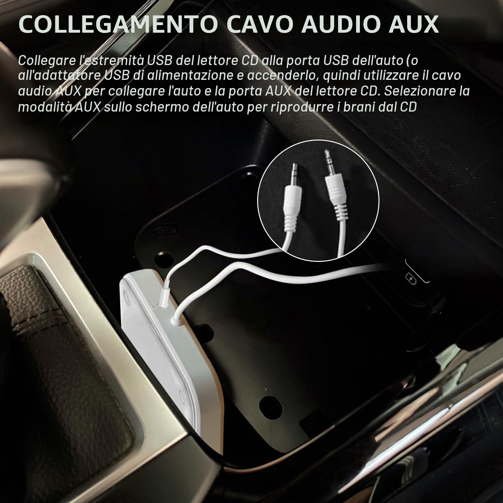 Lettore CD auto con porta USB – lettore CD esterno universale per auto