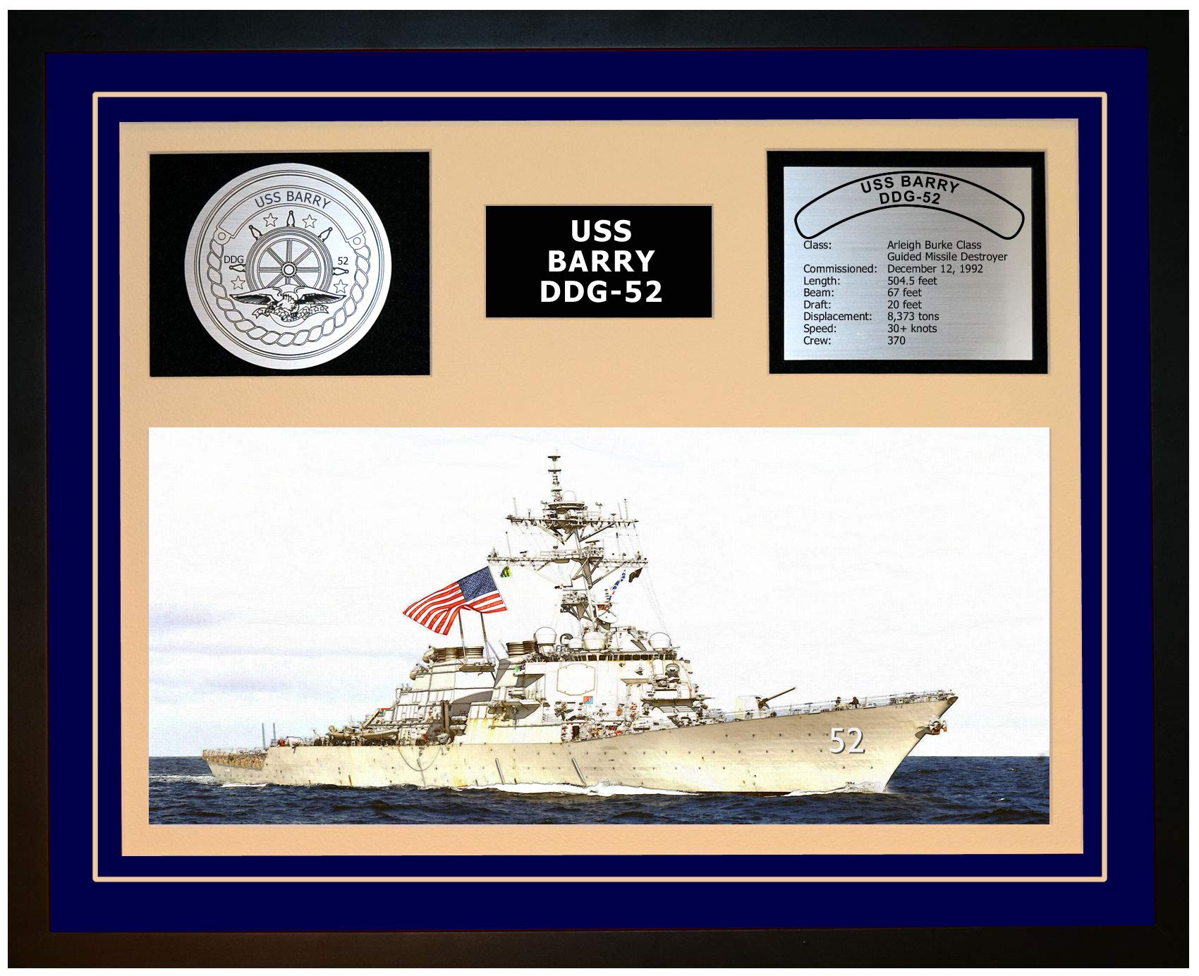 Amazon.co.jp: 海軍Emporium USS Barry Ddg 52 Framed Navy Ship表示