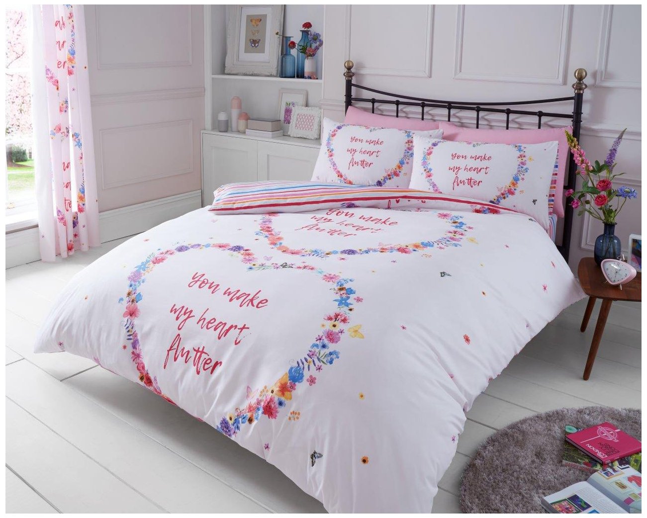Gc Gaveno Cavailia Multi Comfy Flutter Bed Set With Duvet Cover And Pillow Cases, Polyester-Cotton, King