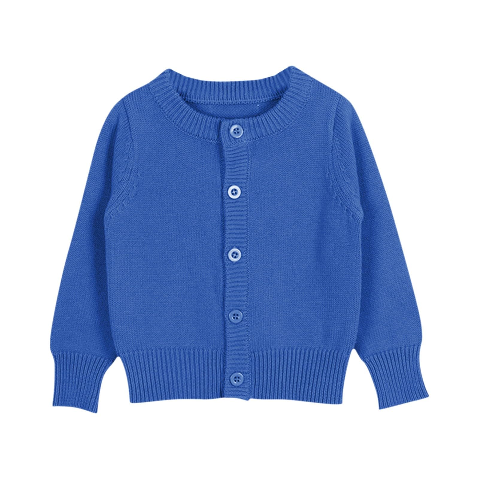 Morbido cardigan da ragazza, delicato sulla pelle, girocollo | Morbido materiale lavorato a maglia per la pelle sensibile dei bambini, vestibilità comoda da indossare tutto il giorno