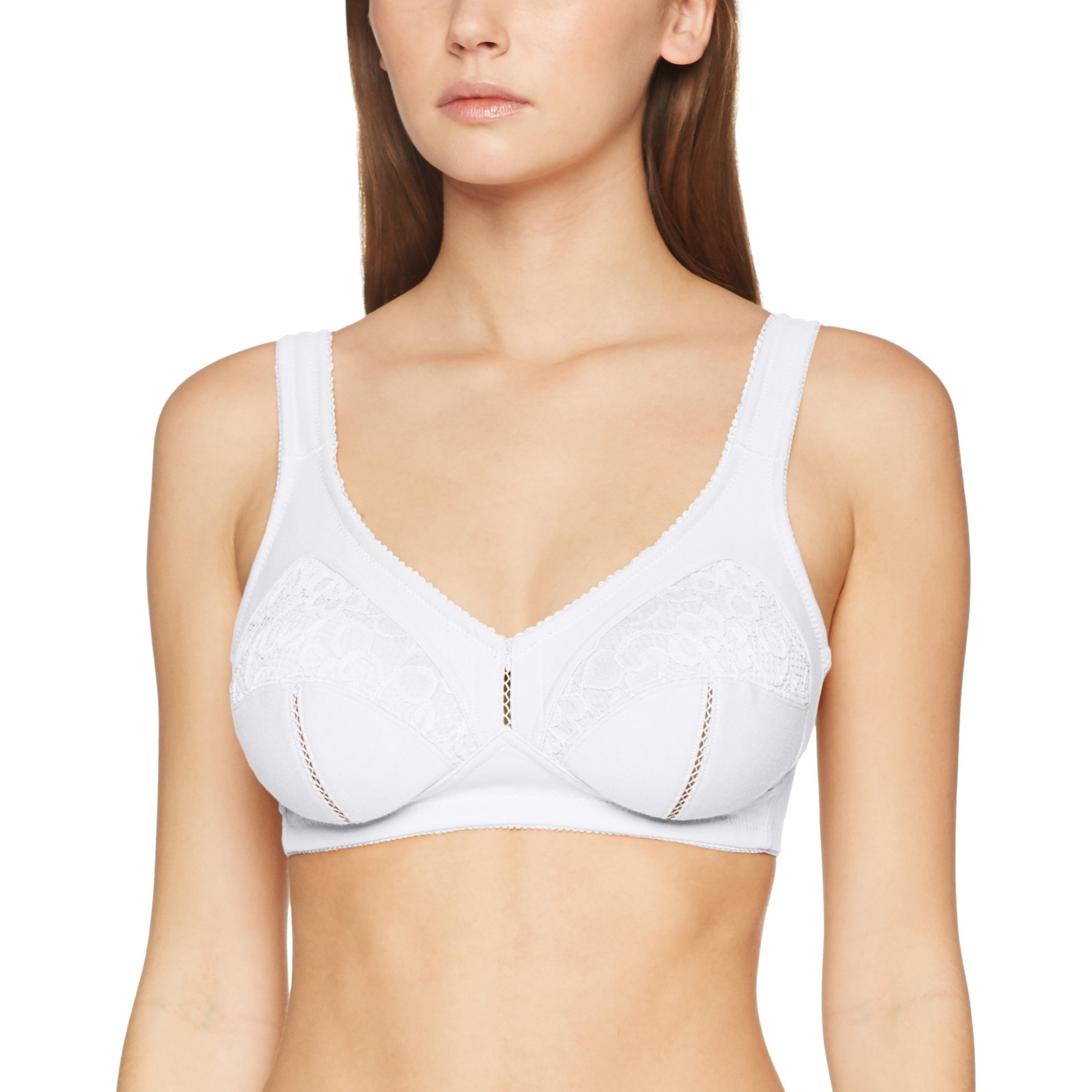 Susa Women's Entlastungs-BH Topsy Plus 7395 Non-Wired Bra, White (White 003), 105E
