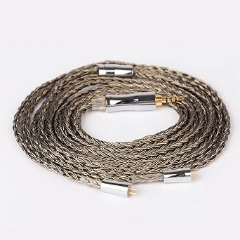 24 Core 2PIN Earphone Cable-KBEAR [Show] Upgrade Cable, 5N OFC Silver plated Cable, IEM Detachable Cable with2.5mm Plug, Suit for AS06 AS10 ZS10 ZS10PRO I3Pro Starsea Aurora Meteor 2PIN2.5, Grey