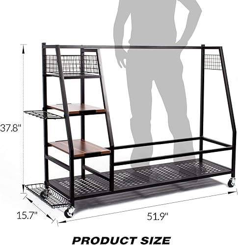 Miniatura 6 de Organizador de Almacenamiento de Bolsas de Golf para Garaje, Estante para Bolsas de Golf Compatible con 23 Bolsas de Golf y Accesorios de Equipo de