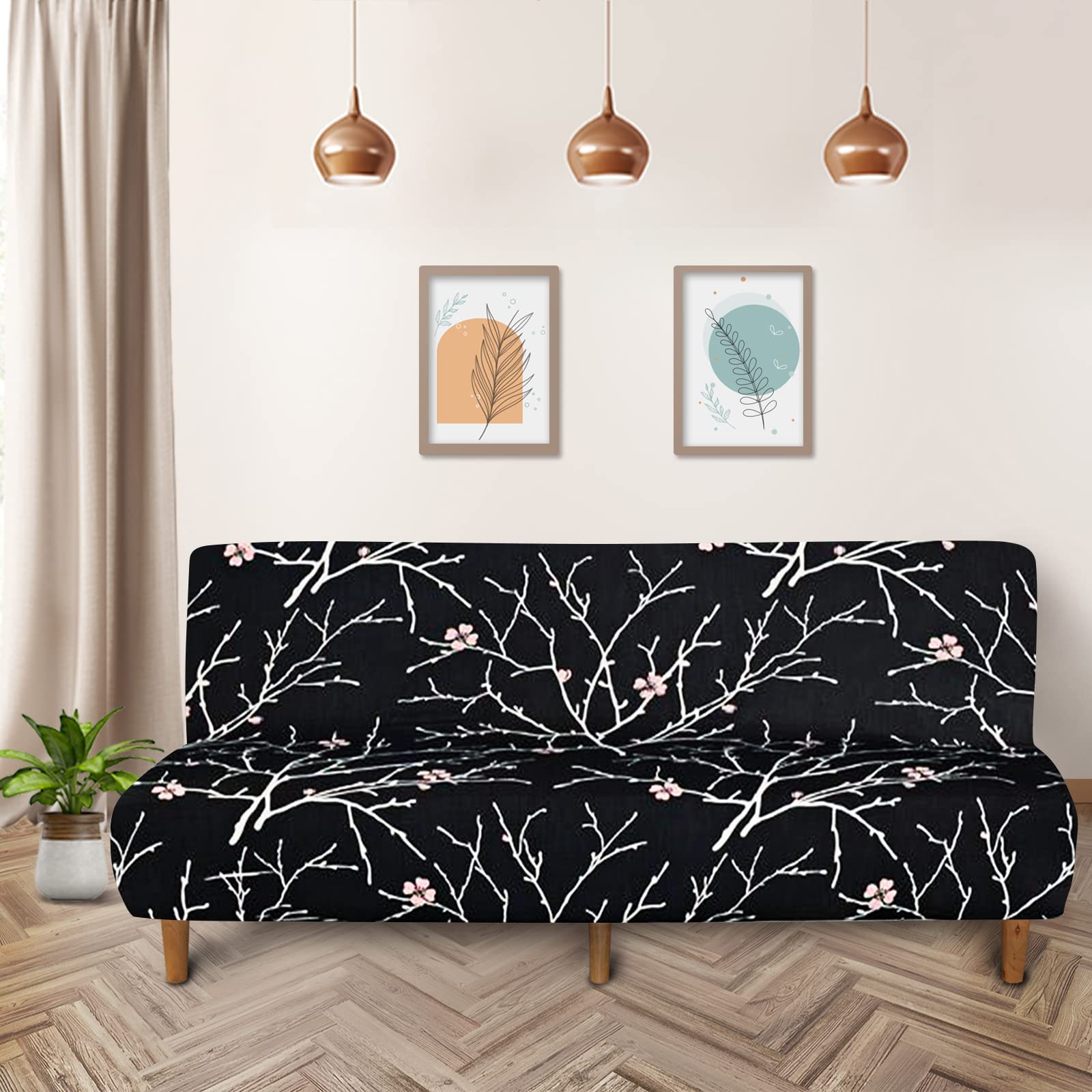 Lydevo Copridivano 3 Posti Senza Braccioli Elasticizzato Universale, Copridivano Letto Pieghevole Clic Clac Lavabile Rimovibile Estraibile, Fodera per Divano Futon per Soggiorno Casa,Prugna