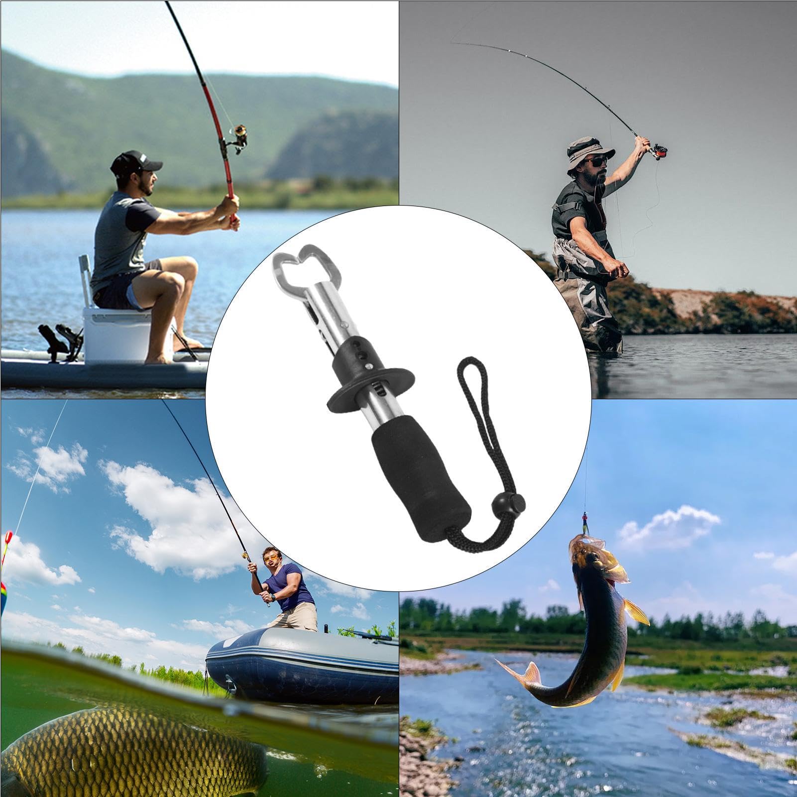 Pince à lèvres portable pour poisson, crabe – Pince de pêche et contrôle du poisson, poignées de poisson avec cordon, facile à utiliser, équipement de pêche pratique A/a Pince à lèvres portable pour poisson, crabe – Pince de pêche et contrôle du poisson, poignées de poisson avec cordon, facile à utiliser, équipement de pêche pratique A/a