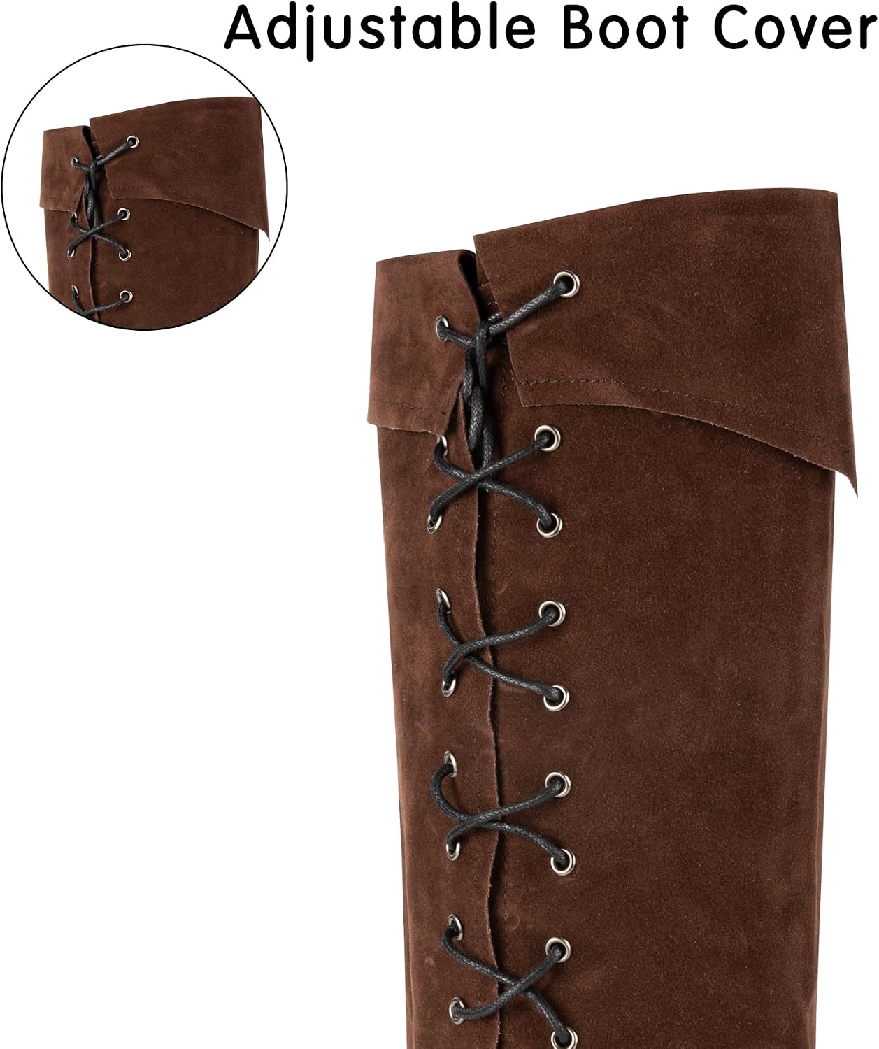 Men Women Pirate Boots Covers Medieval Renaissance Steampunk Boots Covers Tops with Studs for Halloween Costume