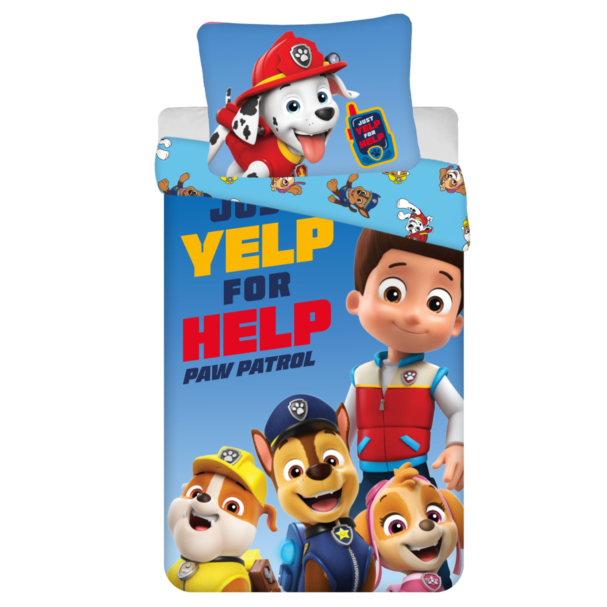 Literie Paw Patrol bleu marine 140x200 cm pour chambre d'enfant oeko-tex