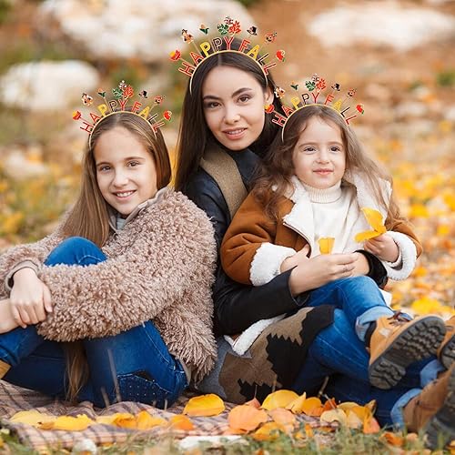 Vista 3 de CEALXHENY Diadema de otoño para el cabello de Acción de Gracias, accesorios para el cabello para mujeres, calabaza, pavo, hoja de arce, diadema