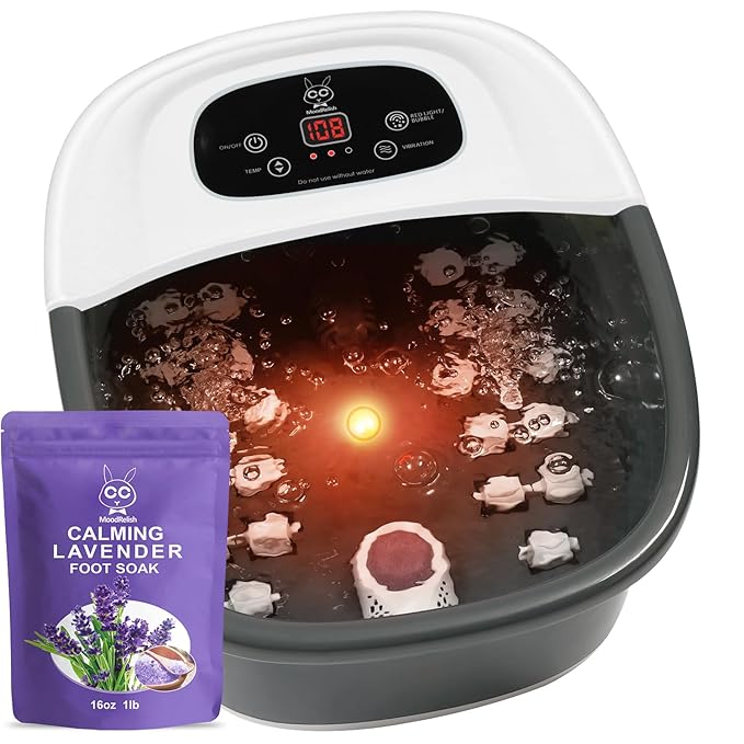 Spa de Pies con Calor, Burbujas y Masaje Vibrador - Negro miniatura 8