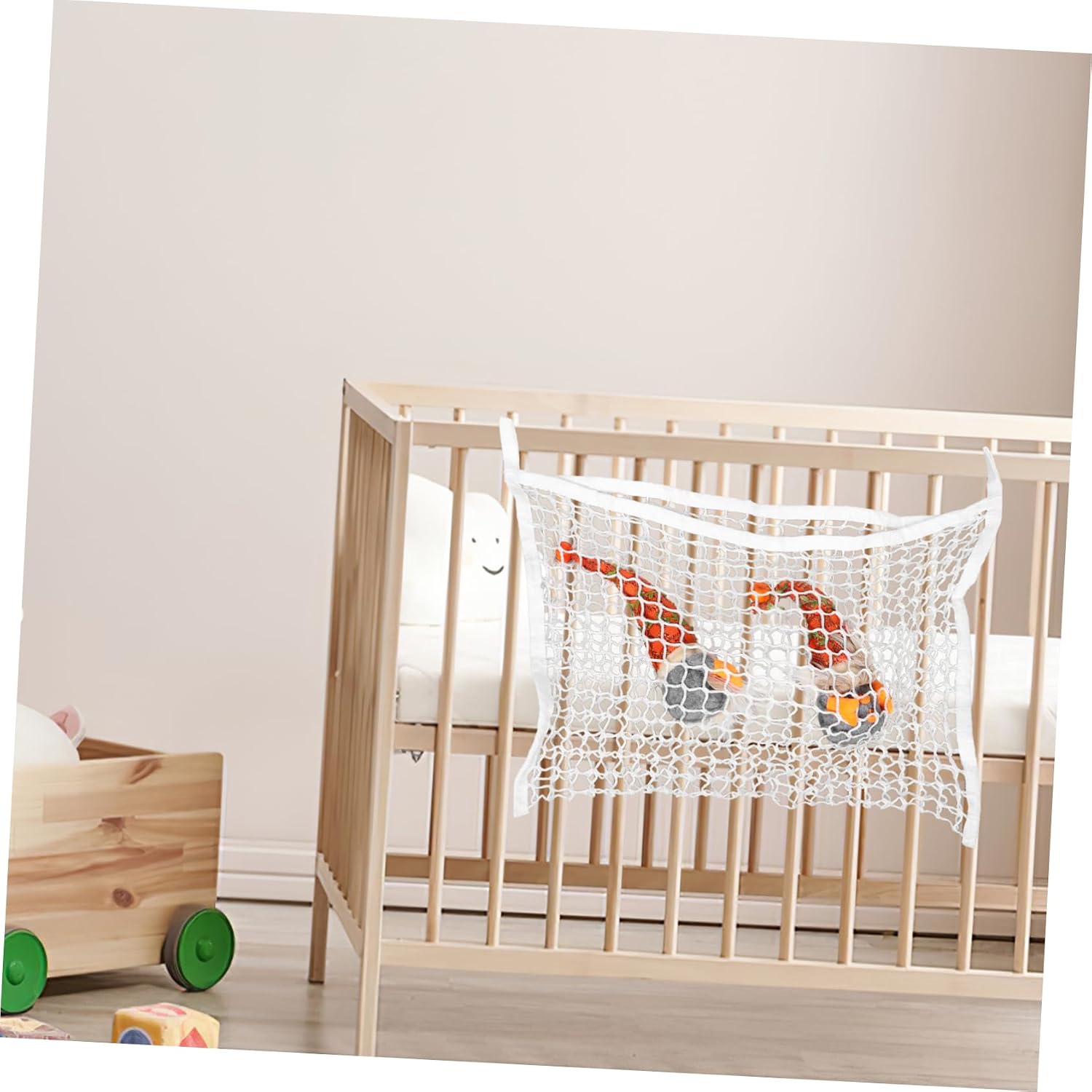 Boho Toy Storage Net Bag for Boy Girl Stylish Wall-Mounted Organizer for Stuffed Animals and Toys Elegant Design for Nursery and Playroom Decor