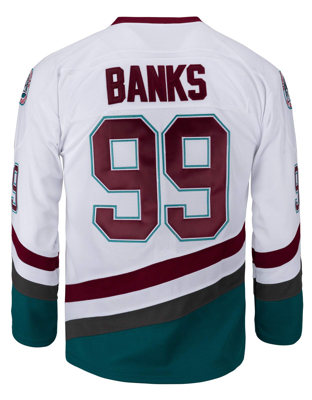 Youth Mighty Ducks Movie Shirts Ice Hockey Jersey - white - L
