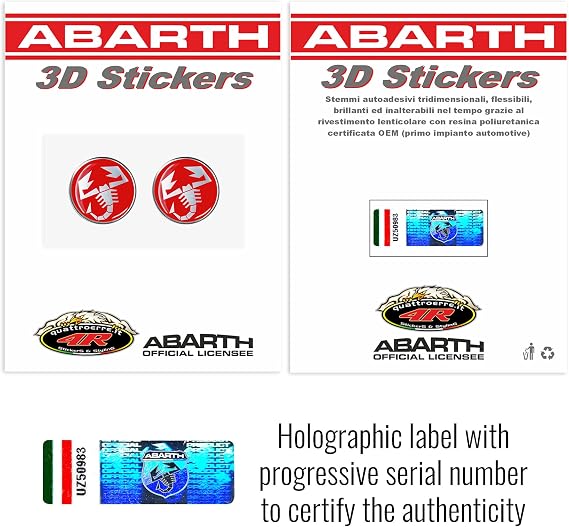 4R Quattroerre.it 3D Sticker Scorpions, 12 mm, Set of 2