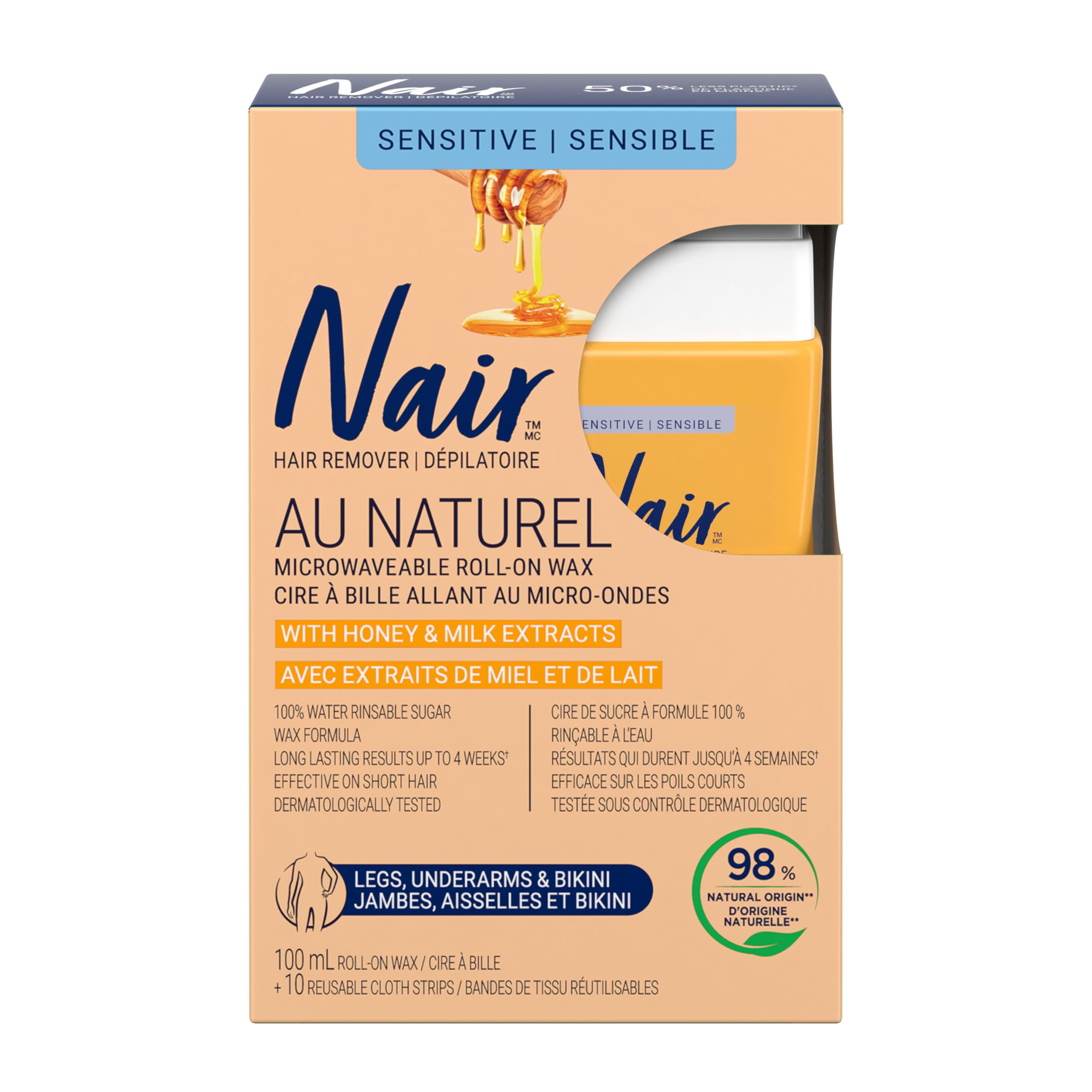 Nair Roll-On Milk and Honey Wax (3.4 oz)