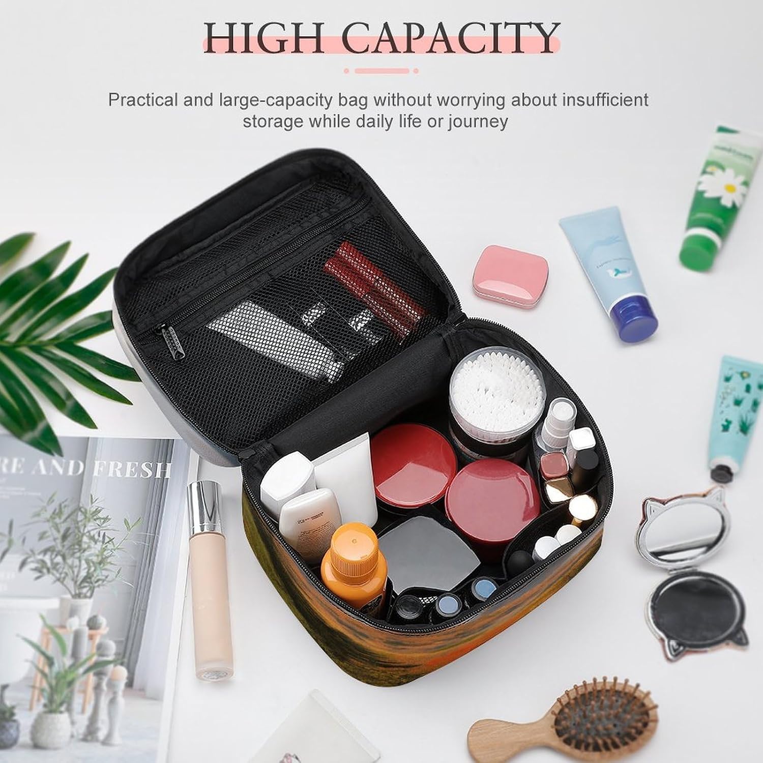 Autumn Foliage Mountains Travel Makeup Bag Cosmetic Bag Toiletry Bags image 4