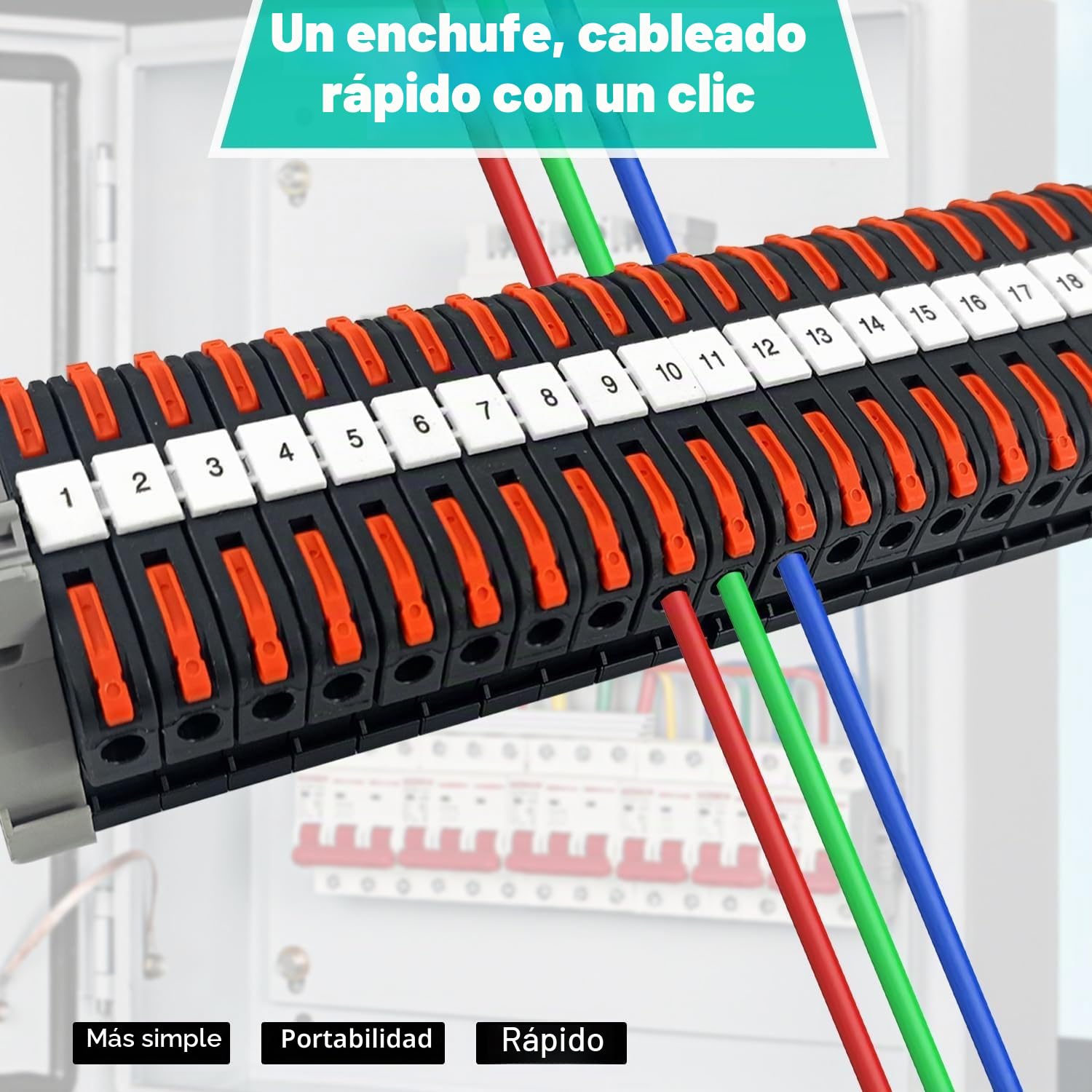 60 Piezas Conectores Electricos Rapidos Carril Din, Empalmes Cables Electricos, PCT-211 Bornas de Conexion Electrica, Terminales Electricos, Clemas Electricas Rapidas, para Cableado Rápido