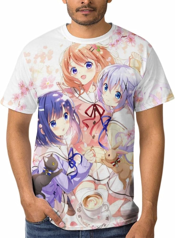 Amazon | [MOXIE5] Tシャツ メンズ 半袖 ごちうさ ココア チノ フユ