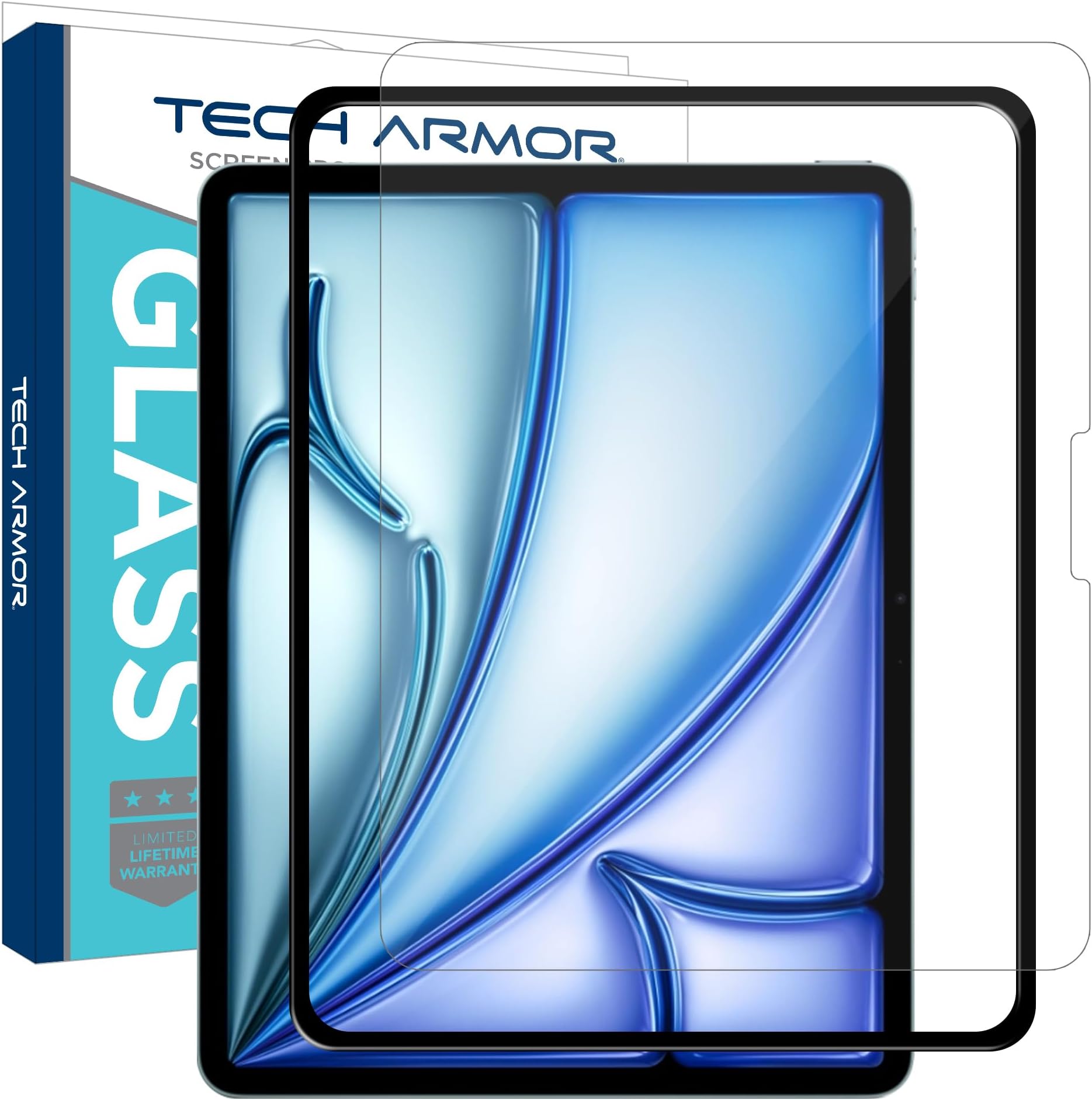 Tech Armor for iPad Air 11 Inch Screen Protector M4 2026 & M3 2025, M2 and iPad 10th Generation 2022 - Ballistic Tempered Glass, Apple Pencil Compatible, 9H+, Easy Installation Tray - 1 Pack