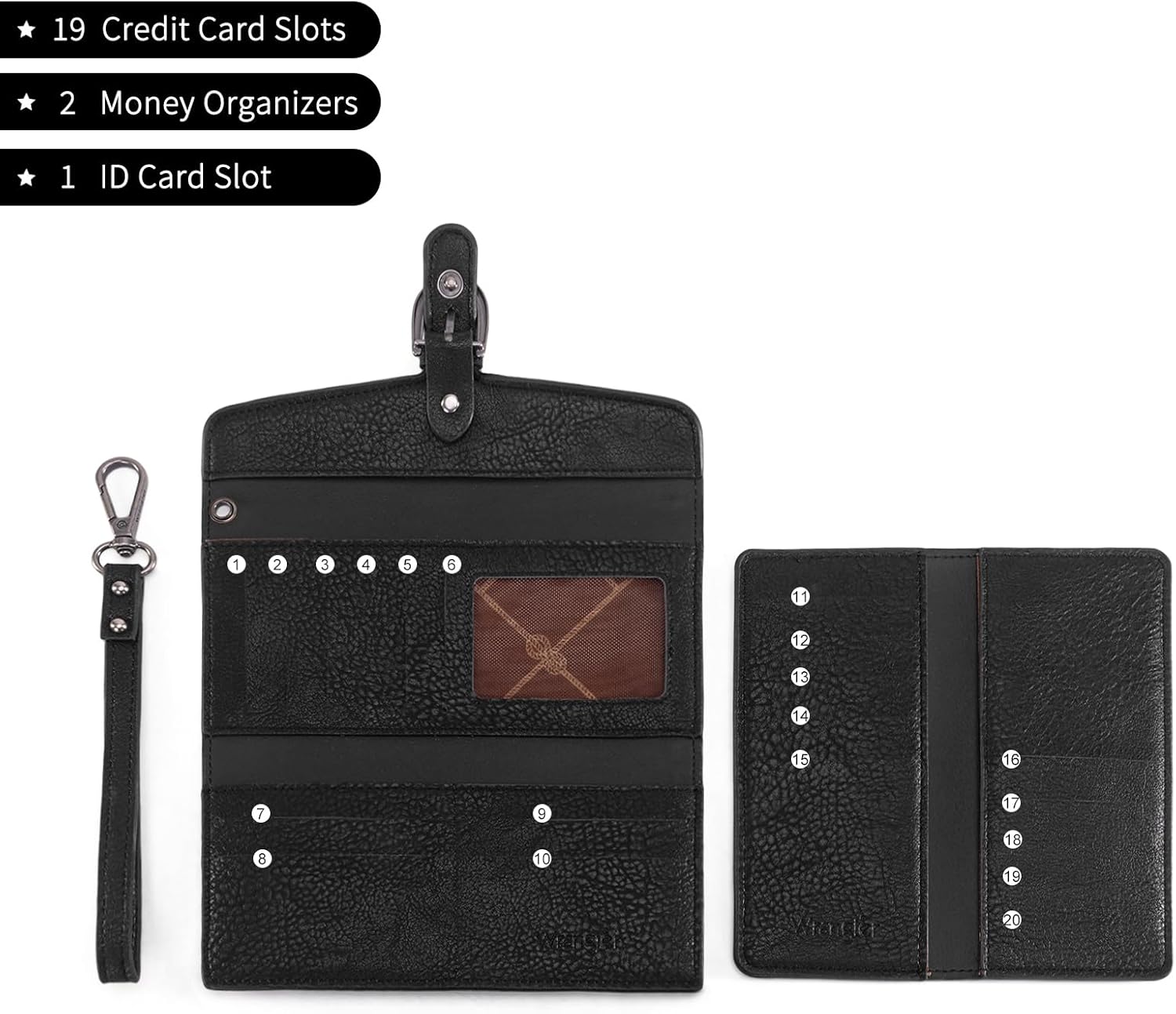 Montana West X Wrangler Womens Wallet Western Wristlet for Women Large Rfid Wallet with Detachable Credit Card Holder - Image 3