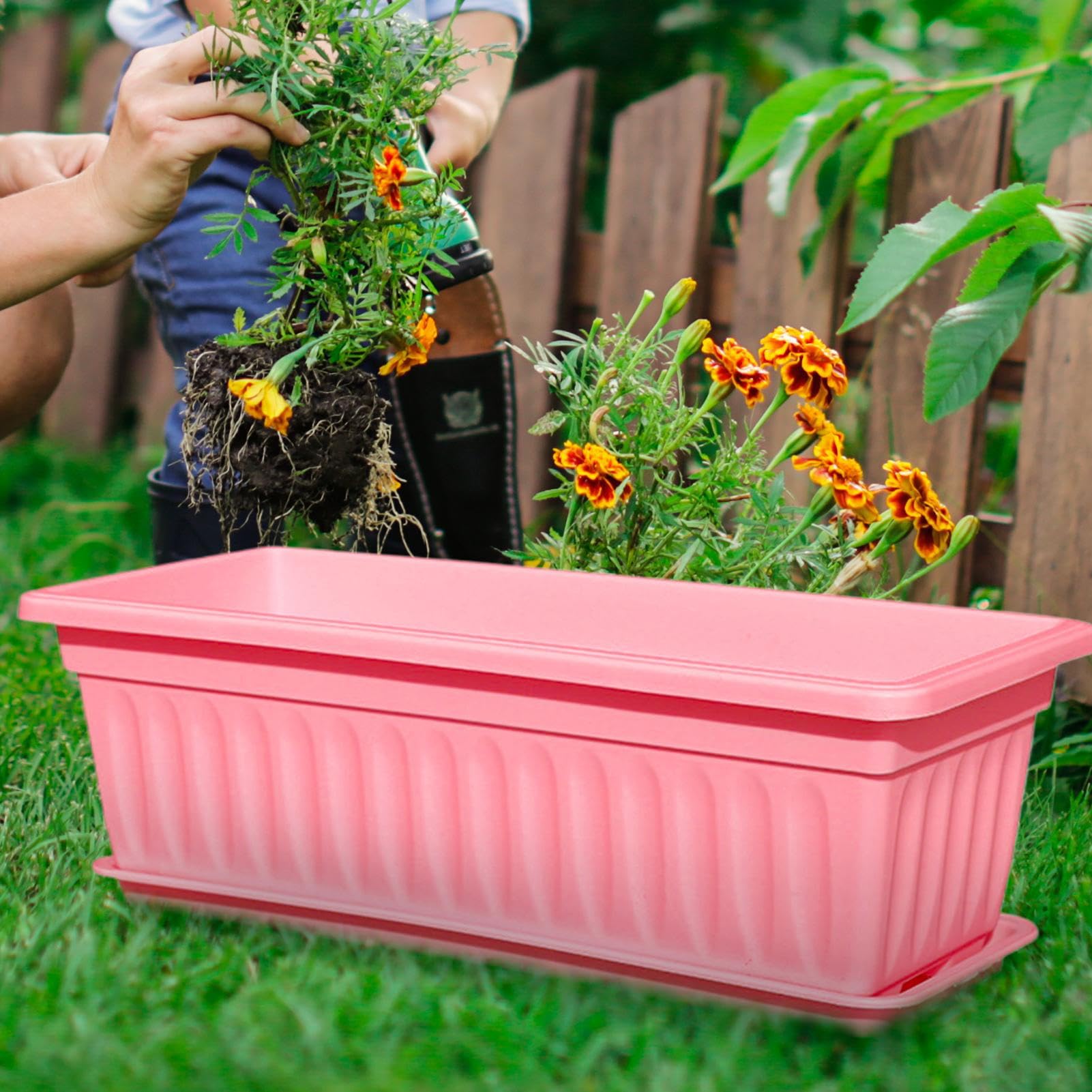 Fioriera Da Finestra Contenitore Resistente ai Raggi UV con Fori di | Cassetta Da Finestra Per Fiori Per Giardinaggio Balcone Cucina Esterno Giardino Piante E Fiori