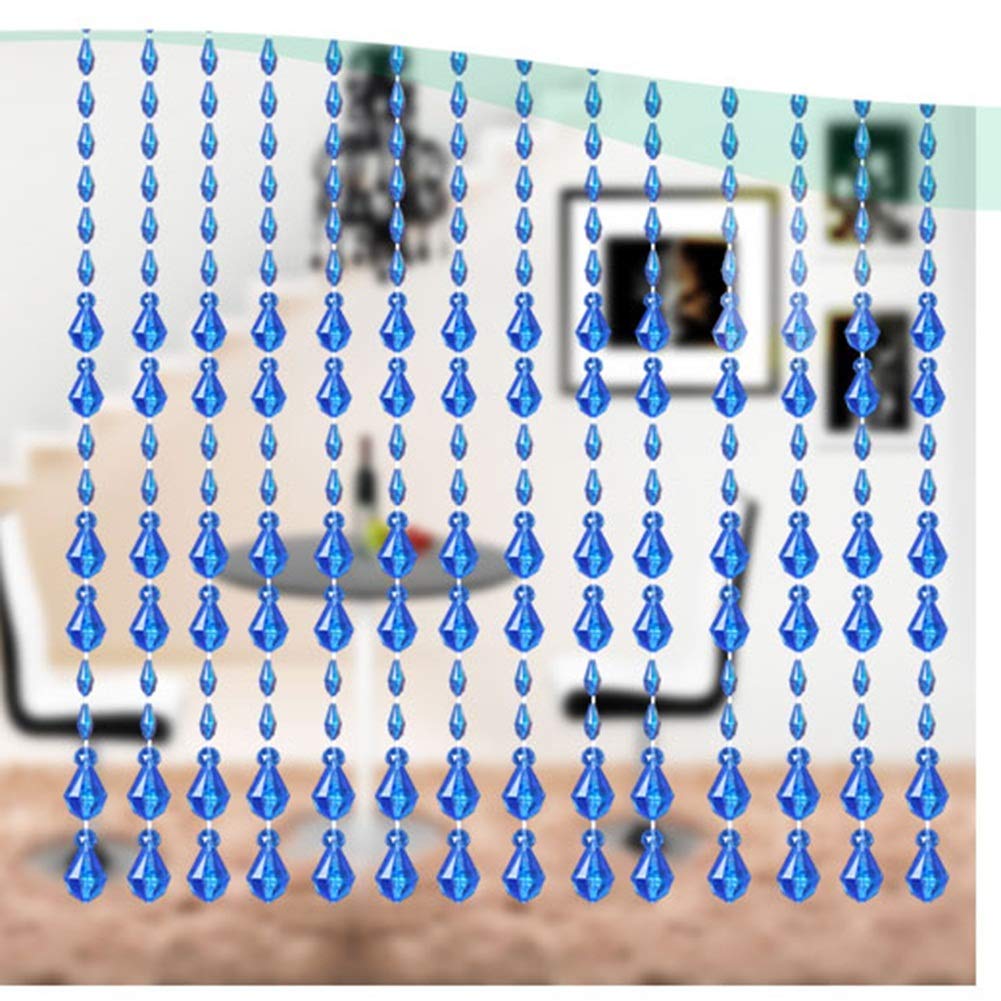 KLerDH Beaded curtains, Acrylic Bead Curtains g Door Curtain Balcony Doorway Panel Decor(Blue,45strands)